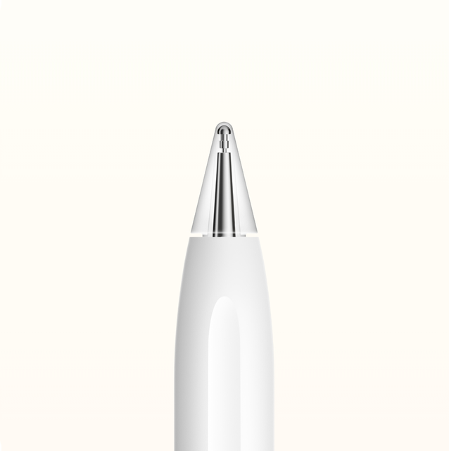 HUAWEI M-Penci Pro 笔尖细节，展示了 HUAWEI MatePad Mini 悦读版可搭配手写笔使用