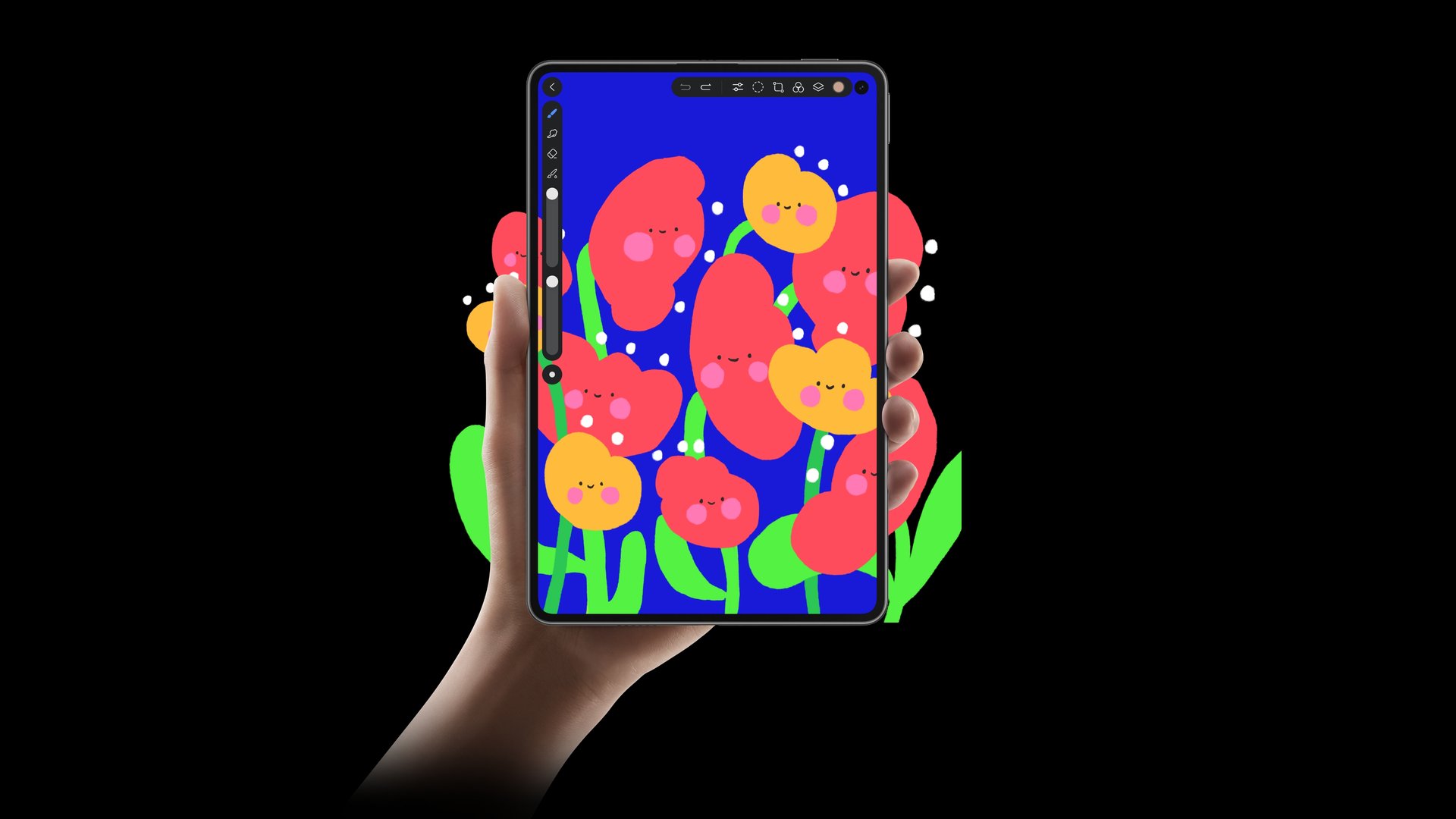 用户使用 HUAWEI M-Pencil Pro 在 HUAWEI MatePad Mini 上绘画，展现了平板与手写笔的绘画能力