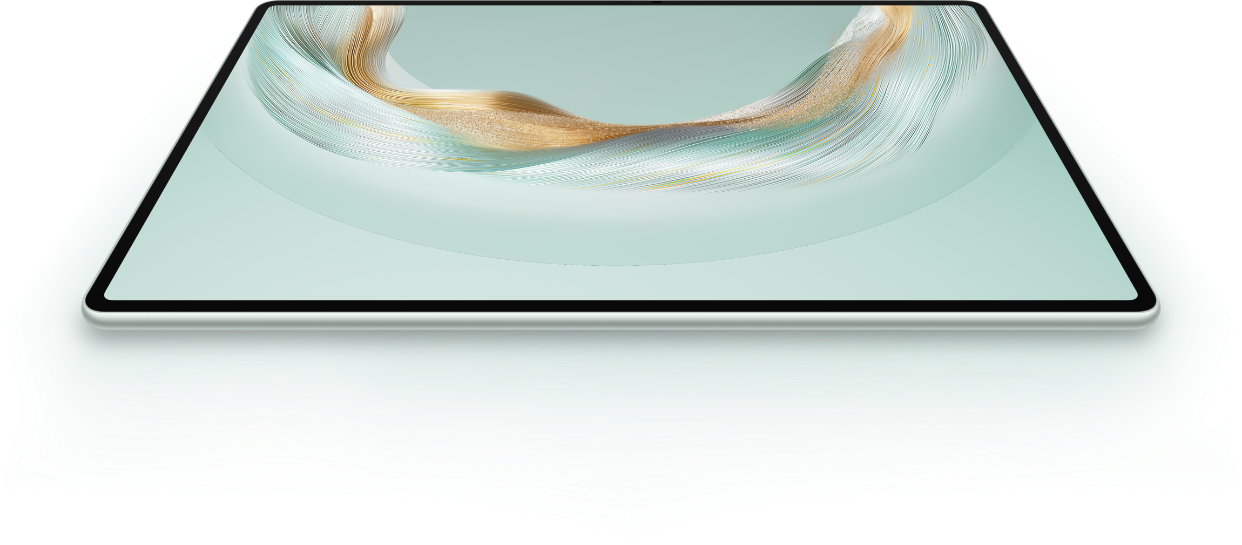 HUAWEI MatePad Pro 12.2 英寸—水平视角下的飞天青颜色平板，展示屏幕的显示素质