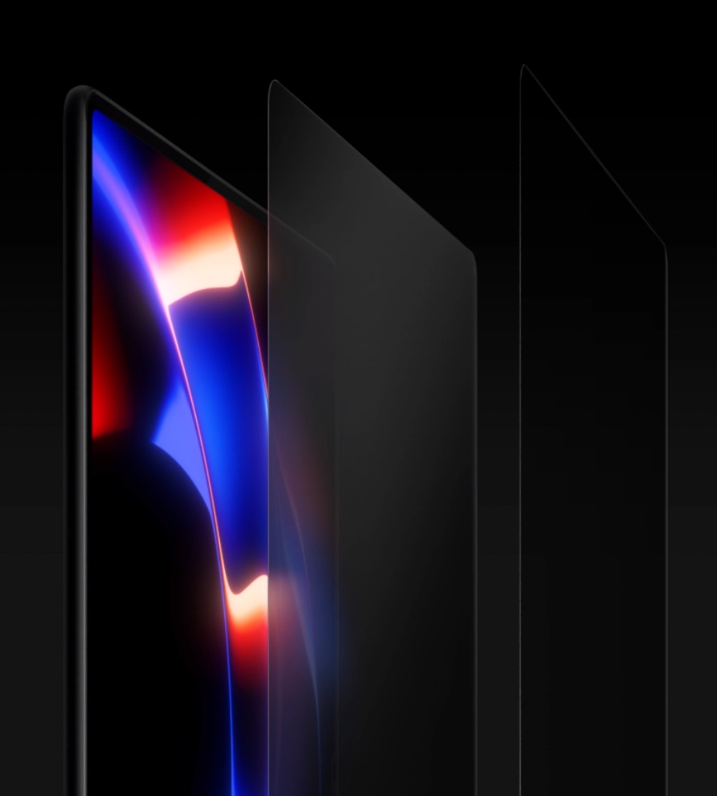 HUAWEI MatePad Pro 13.2 英寸俯视角度，展示多屏幕技术加持下，柔性 OLED 云晰柔光屏表面无眩光