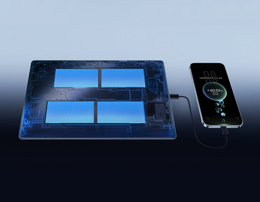 HUAWEI MatePad Pro Max 和 HUAWEI Mate 80 Pro ID 图，展示了三指上滑返回桌面的功能