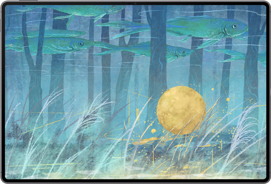 绘画作品，展示了天生会画 app