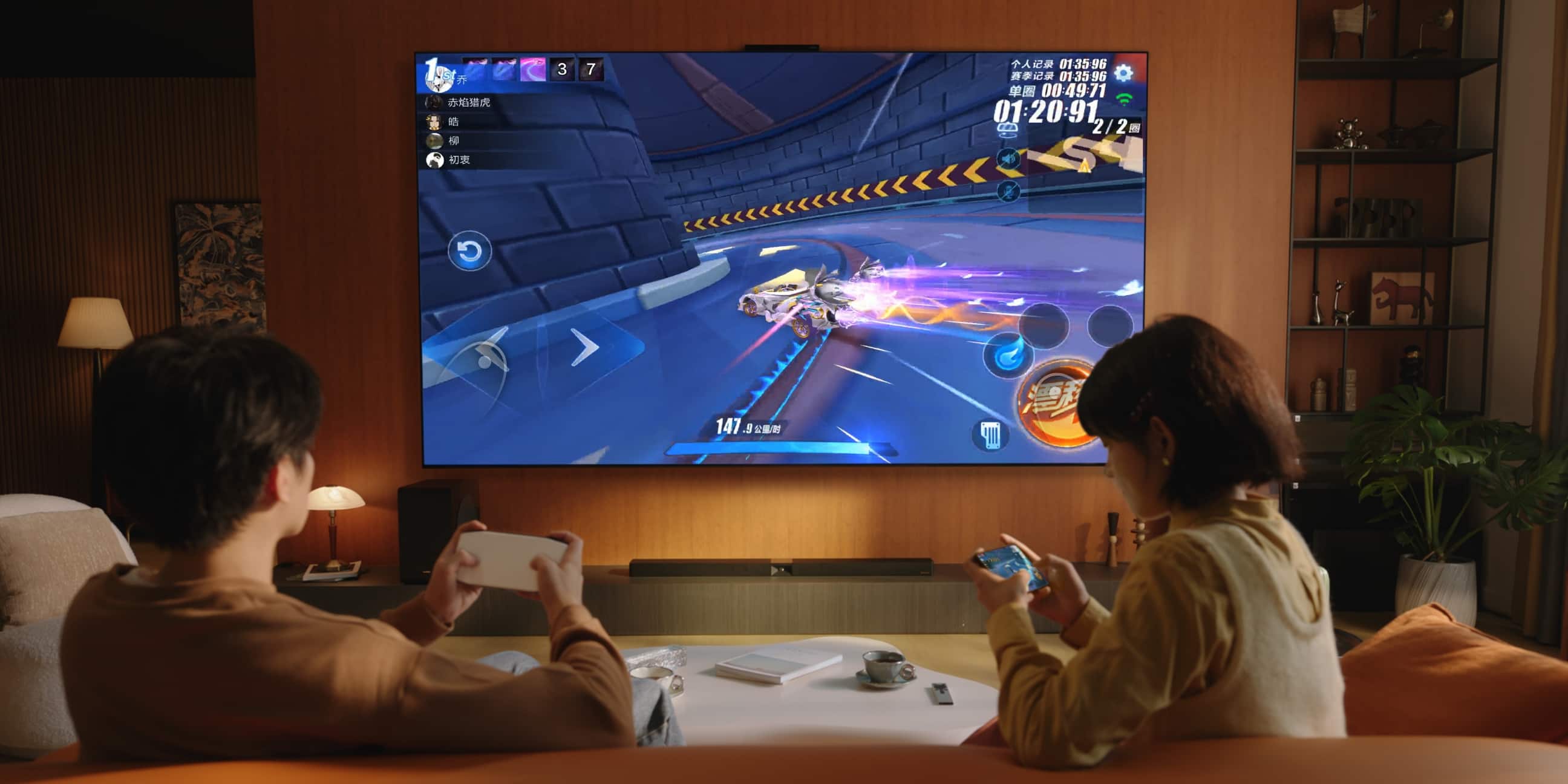 HUAWEI MateTV MAX 华为灵犀悬浮触控 场景图，展示使用场景多样