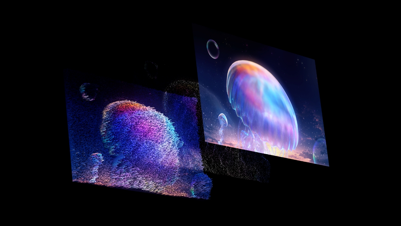 华为智慧屏 S6 产品爆炸图，展示多分区 MiniLED