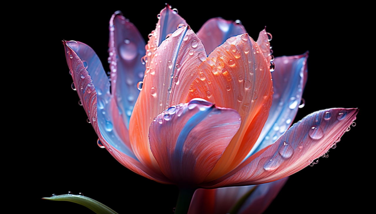 华为智慧屏 S6 屏幕画面，清晰显示花朵上的露珠