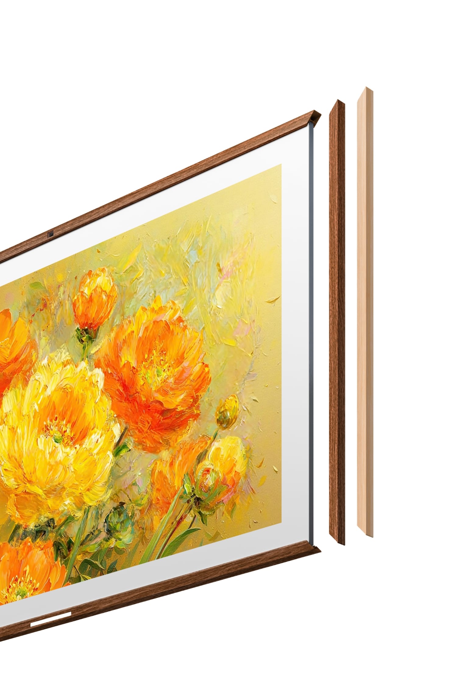 华为 Vision 智慧屏 6 艺术画框的细节展示图，展示了华为 Vision 智慧屏 6 艺术画框的细节效果
