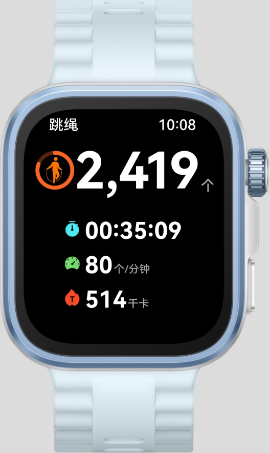 不同型号华为手表的界面图，展示了对不同运动的数据记录功能