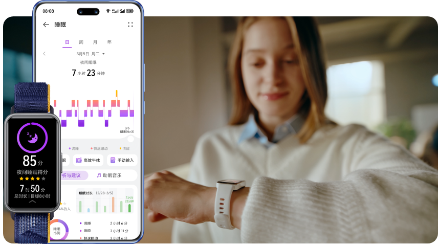 华为手环 9 TruSleep 睡中监测