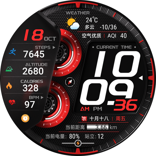 HUAWEI WATCH 十周年表盘展示，及更多会员专享表盘界面