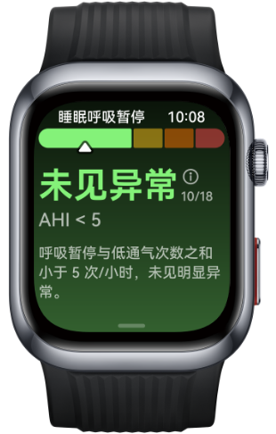 HUAWEI WATCH D2 的界面图，展示睡眠呼吸暂停筛查功能