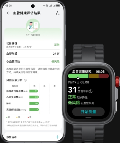 HUAWEI WATCH FIT 4 Pro 血管健康研究