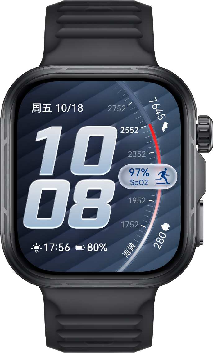 HUAWEI WATCH FIT 5 Pro 雅丹黑外观设计
