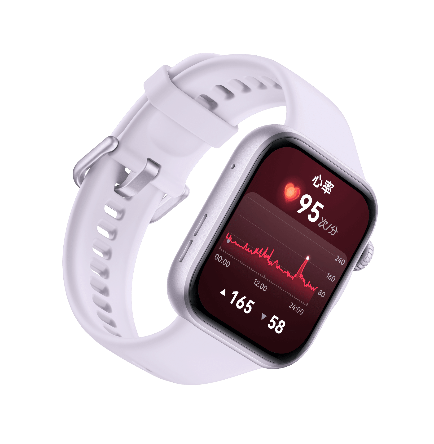 HUAWEI WATCH FIT 5 表盘显示心率，展示了手表心率监测功能