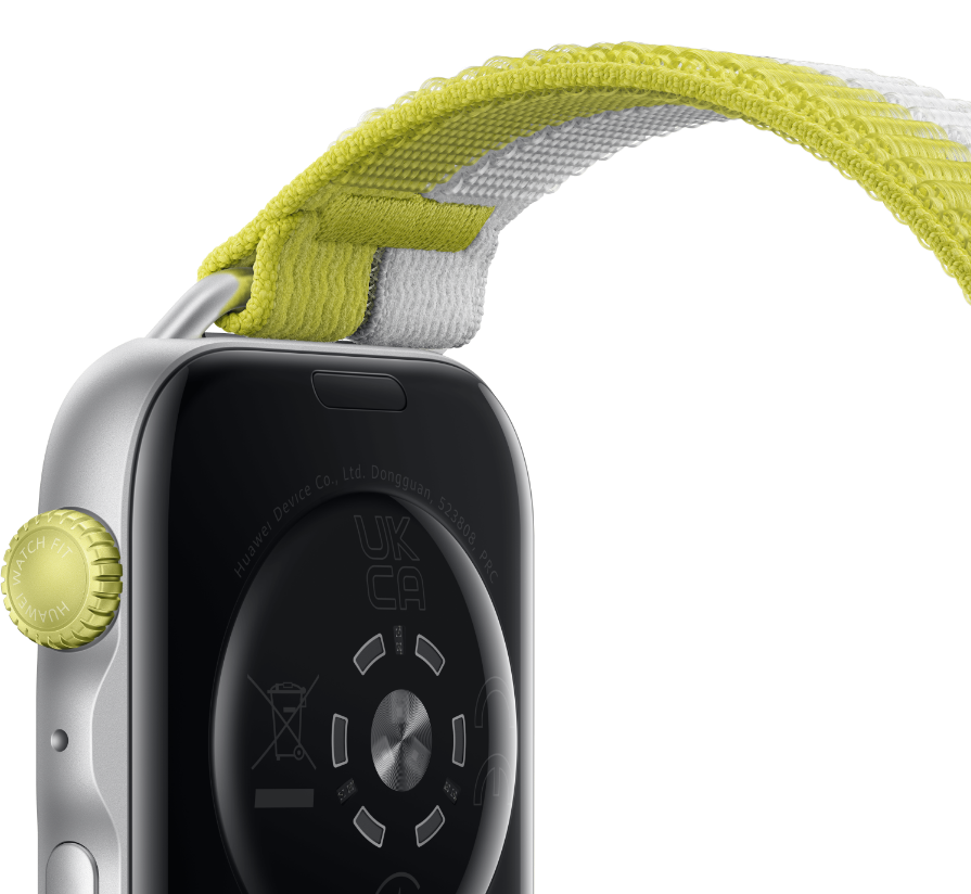 HUAWEI WATCH FIT 5 侧视图，展示了手表环保材质