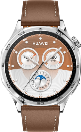 HUAWEI WATCH GT 5 46mm的型号,展示了幻夜黑、托帕蓝、苍山灰、砂砾棕的手表配色
