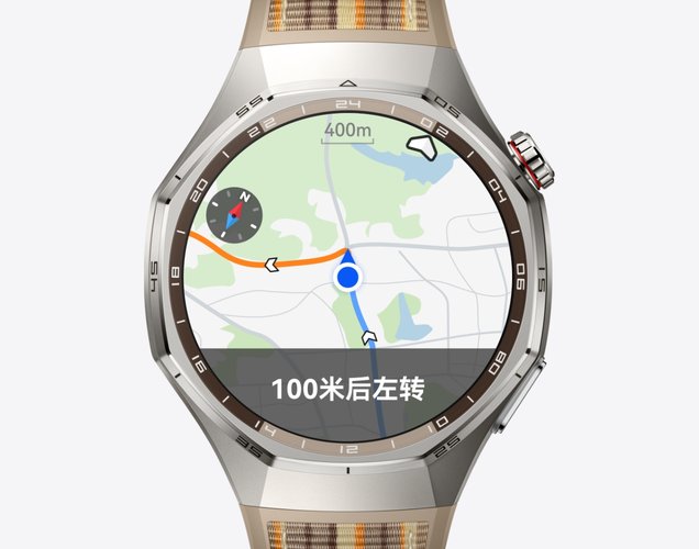 HUAWEI WATCH GT 6 Pro 正面图，展示了语音导航功能