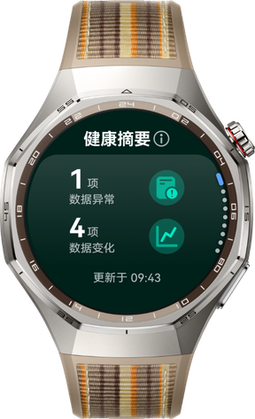 HUAWEI WATCH GT 6 Pro 正面图，展示了健康摘要功能