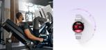 用户佩戴 HUAWEI WATCH GT 6，表盘上显示力量训练的运动数据，展示了其支持多种室内运动