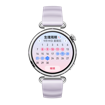 左侧为用户进行运动，中间为 HUAWEI WATCH GT 6 正面图，展示了手表可结合心率、体温等生理指标，评估卵巢健康的功能