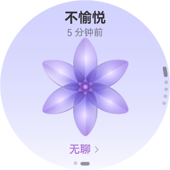 HUAWEI WATCH GT 6 正面图，展示了不愉悦情绪