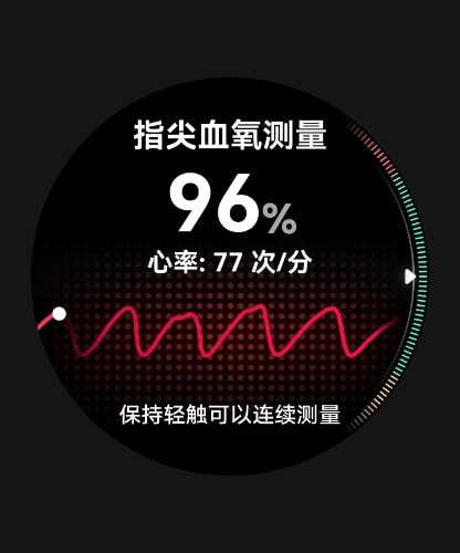 展示了 HUAWEI WATCH Ultimate 2 支持获得实时血氧数据