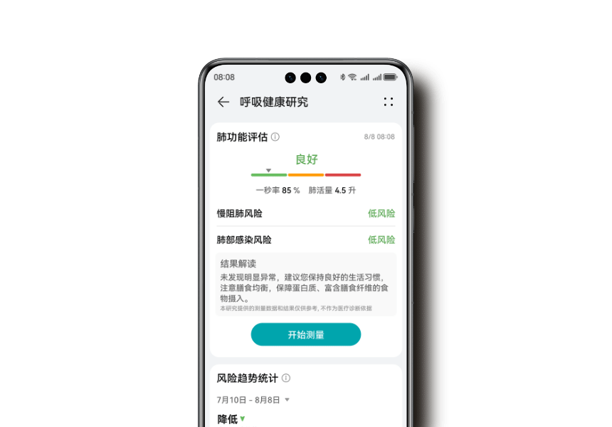 HUAWEI WATCH ULTIMATE DESIGN 呼吸道健康研究