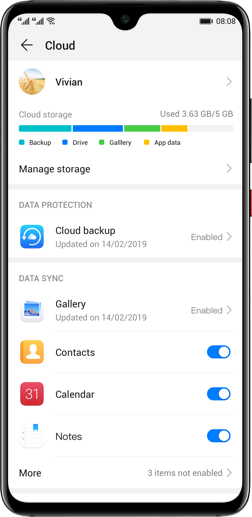 Enable Cloud on your phone