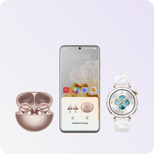 Connect the HUAWEI FreeClip to your watch, phone, and tablet.