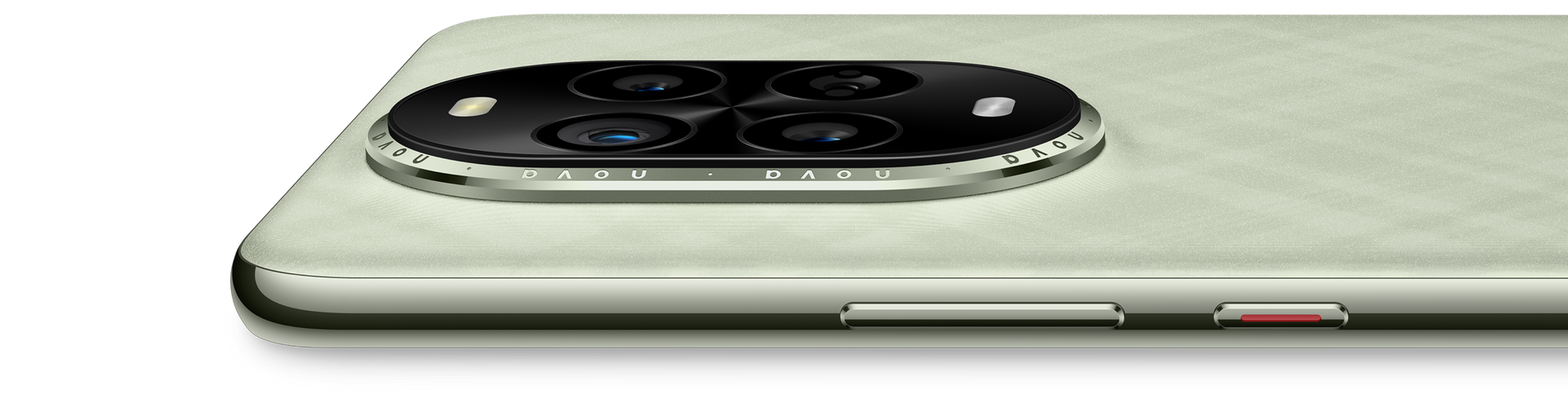 Angled rear view of HUAWEI nova 13 Pro, demonstrating rear camera details