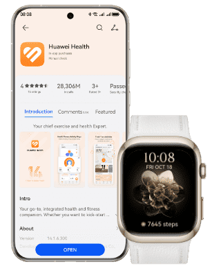 HUAWEI WATCH D2 and Huawei mobile phone interface diagram,showing the compatibility of Huawei WATCH D2