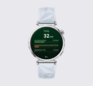 HUAWEI WATCH GT 5 front with pulse wave arrhythmia analysis interface