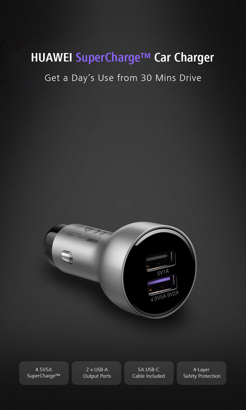 HUAWEI SuperCharge™ Car Charger Accessories HUAWEI Global