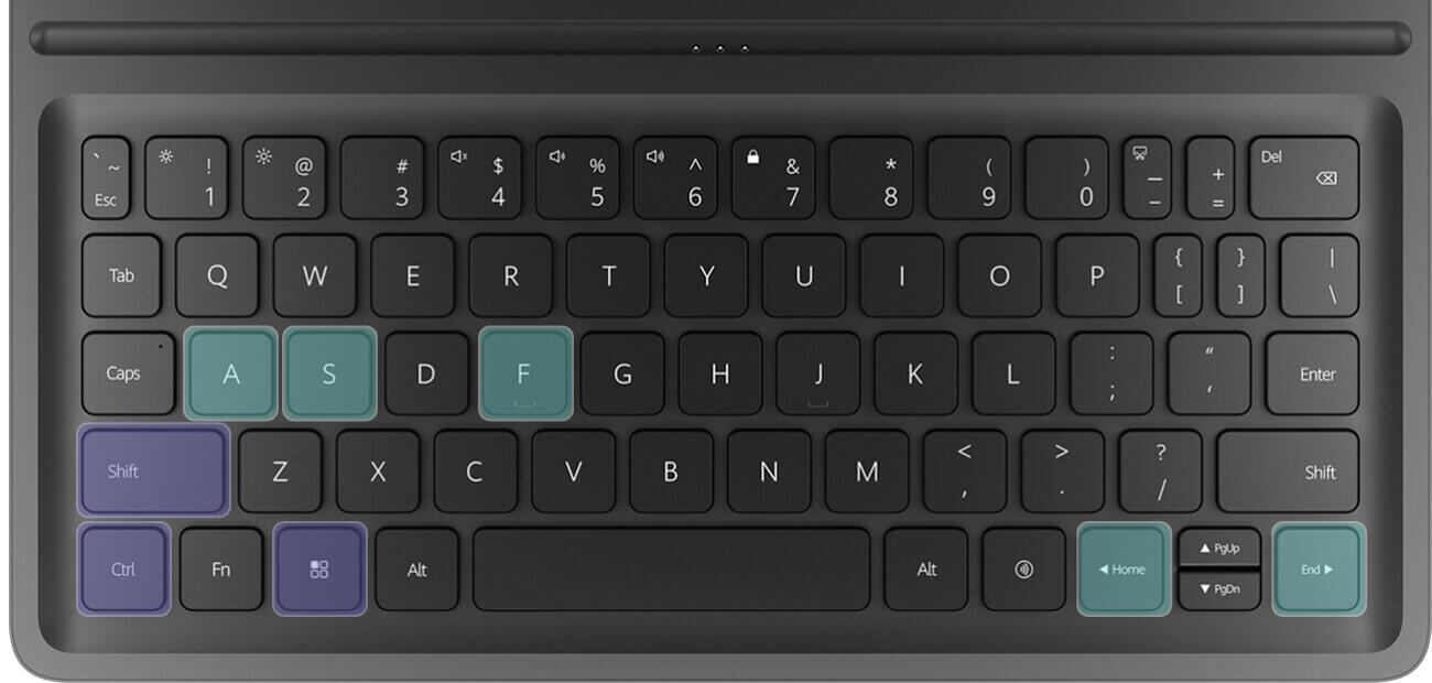 HUAWEI Smart Magnetic Keyboard (Compatible with HUAWEI MatePad Air) shortcuts