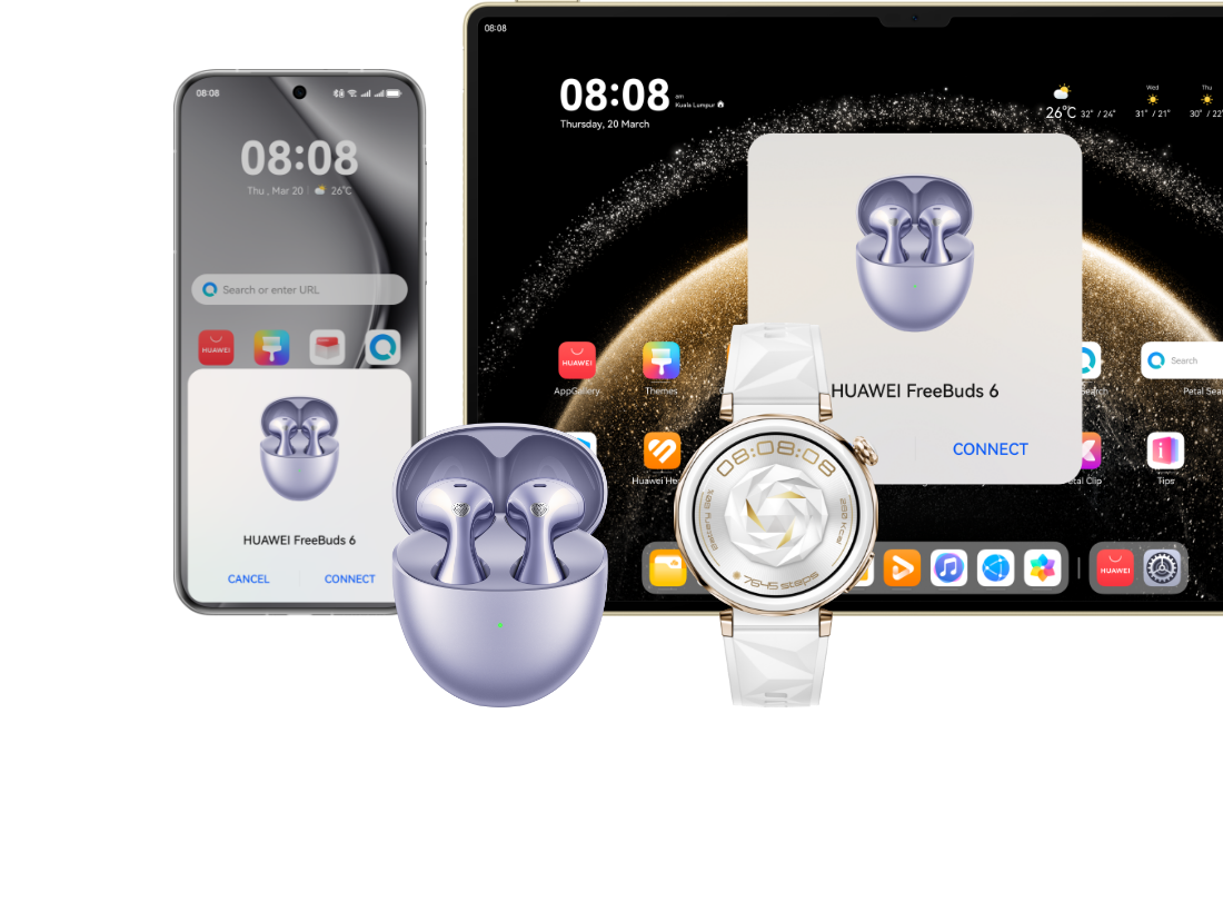 Shows additional features on HUAWEI FreeBuds 6.