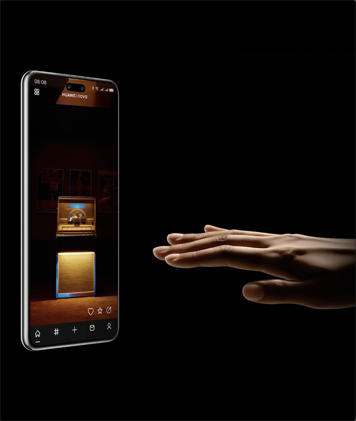 Wave to scroll seamlessly through web pages without touching the screen, demonstrating Gesture Control on HUAWEI nova 14 Pro.