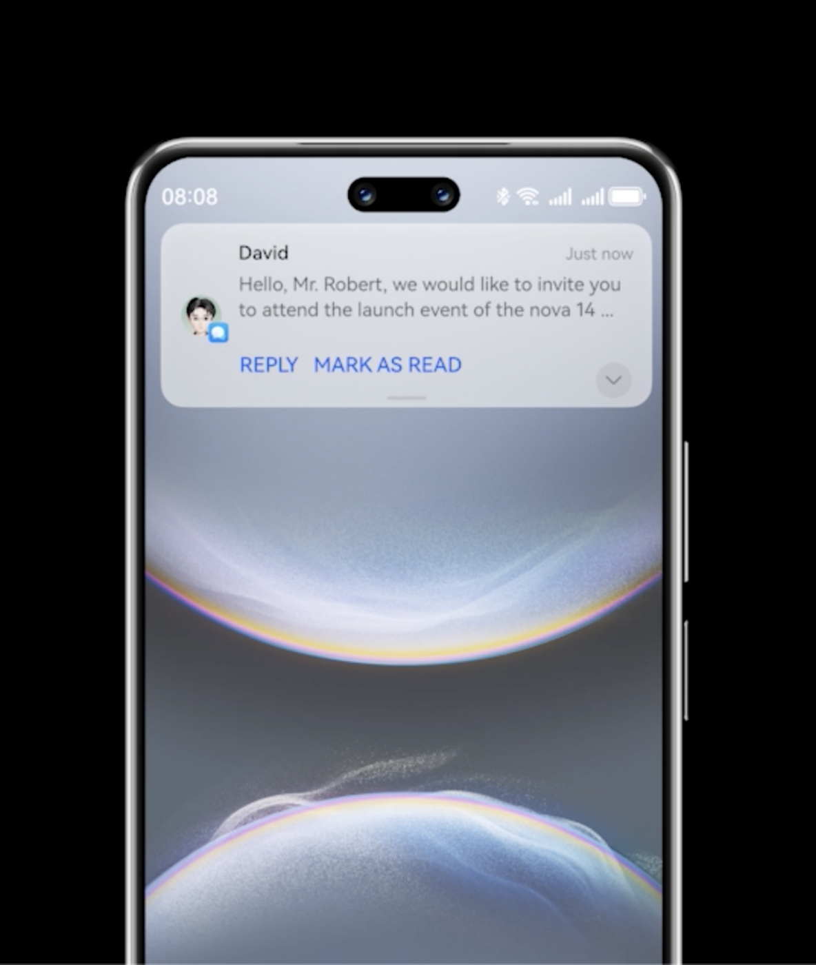 Video demonstrating AI Messaging on HUAWEI nova 14 Pro.