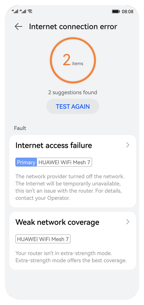 HUAWEI WiFi Mesh 7 Smart diagnosis