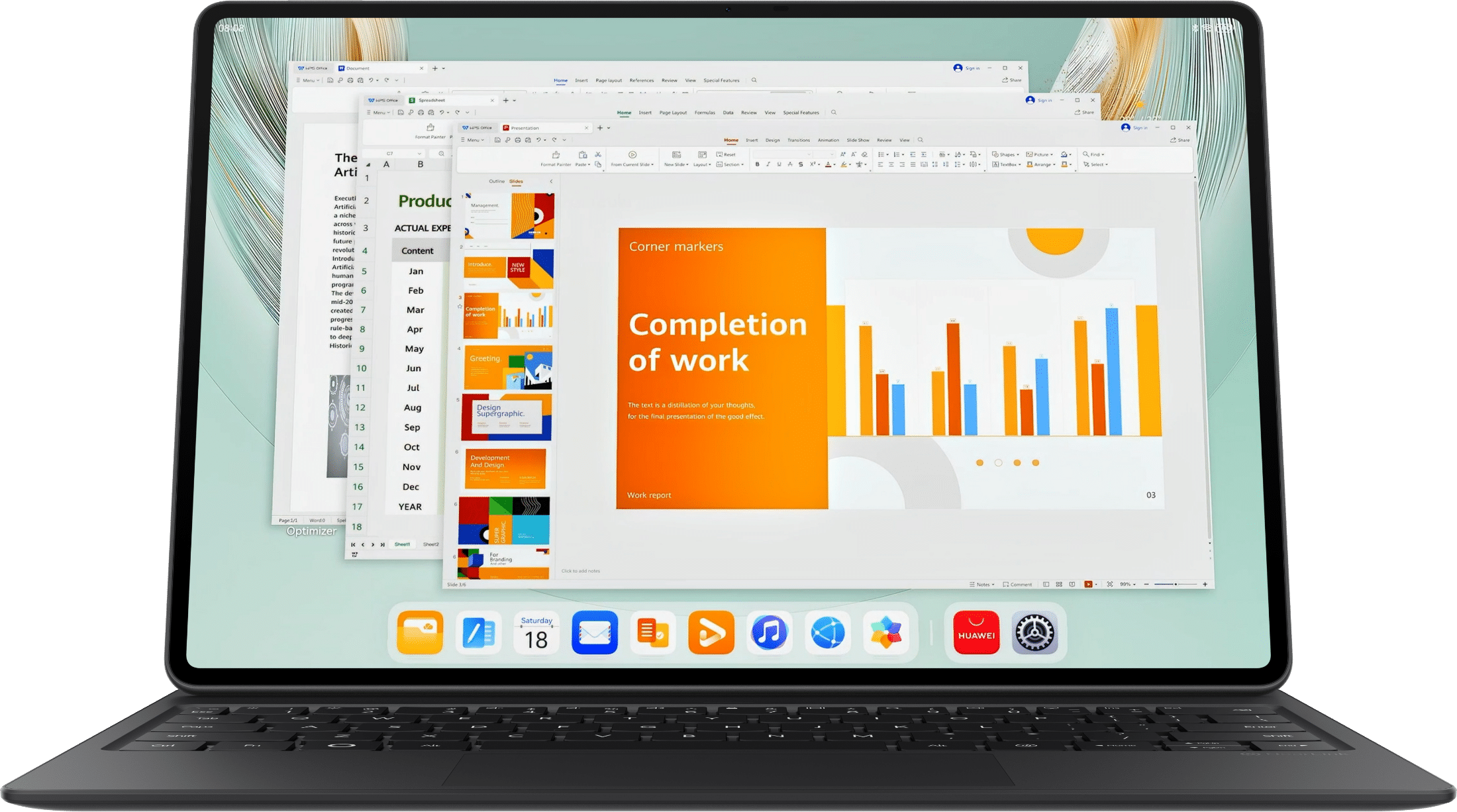 HUAWEI MatePad Pro 12.2-inch—multiple windows on the tablet screen