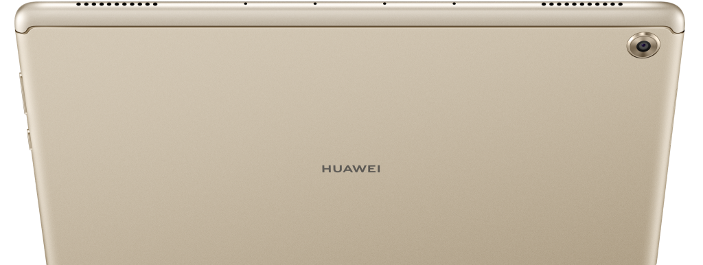 Huawei mediapad m5 lite display showing its back