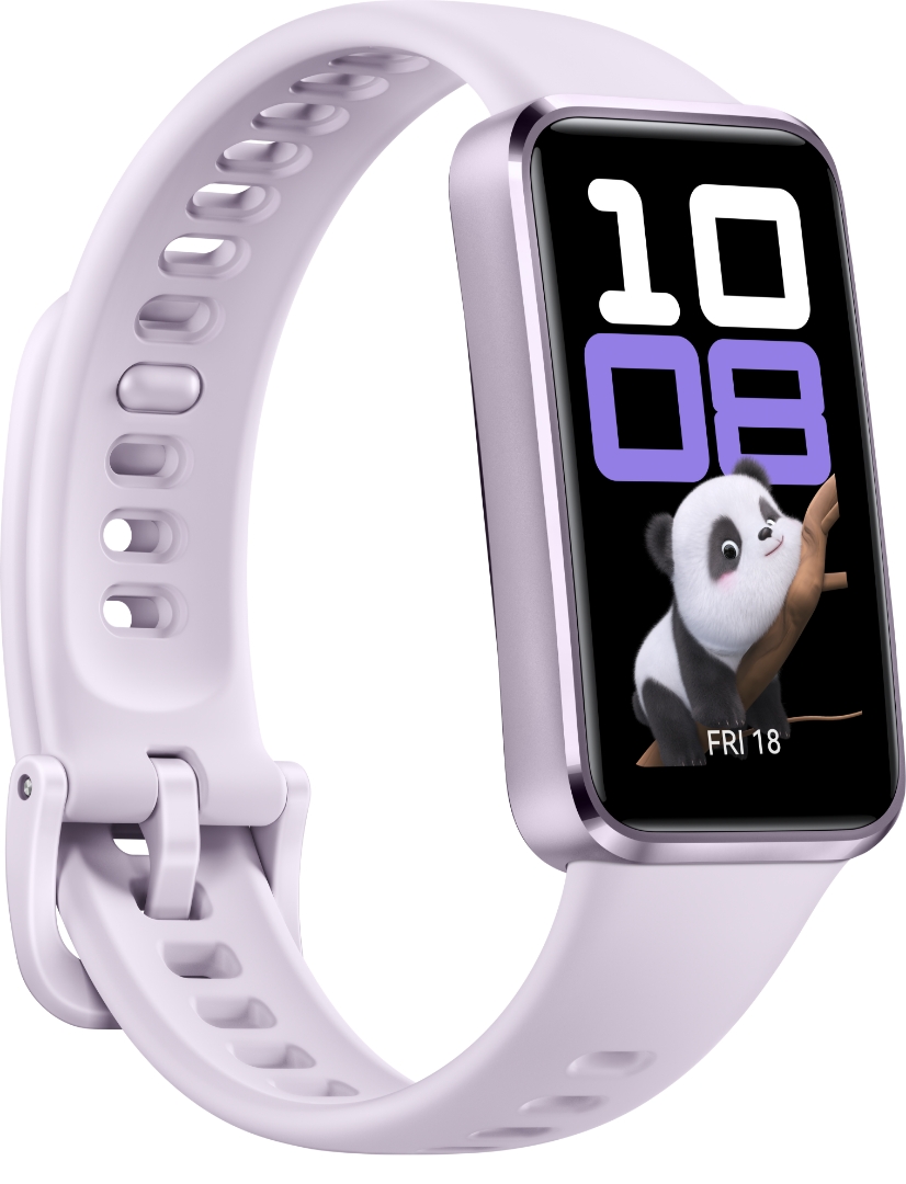 Side view carousel of HUAWEI Band 10, highlighting its colors and materials