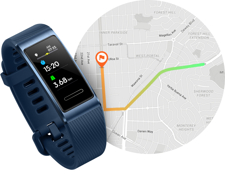 HUAWEI Band 3 Pro built-in GPS and 7 hours endurance