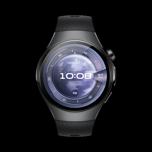 HUAWEI WATCH 5 46mm Black, with 316L stainless steel case and fluoroelastomer strap