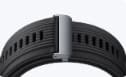 Detail of the HUAWEI WATCH D2's strap,showing the black fluoroelastomer strap and buckle