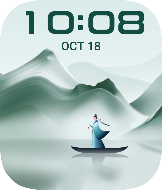 Shows the custom watch face,and panda watch face of HUAWEI WATCH D2 in normal state