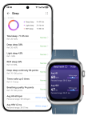 HUAWEI WATCH D2 and the smartphone display sleep-related data,showcasing the watch's sleep monitoring function