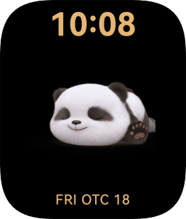 Shows the AOD watch face and panda watch face of HUAWEI WATCH D2 when the screen is off