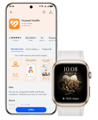 HUAWEI WATCH D2 and Huawei mobile phone interface diagram,showing the compatibility of Huawei WATCH D2