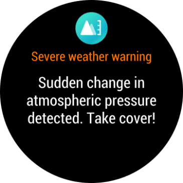 HUAWEI WATCH GT 2 Pro bad weather warning