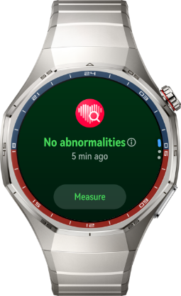 The front view of HUAWEI WATCH GT 6 Pro shows that the watch can alert atrial fibrillation