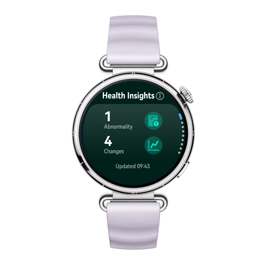 The front view of HUAWEI WATCH GT 6 shows the function of health summary